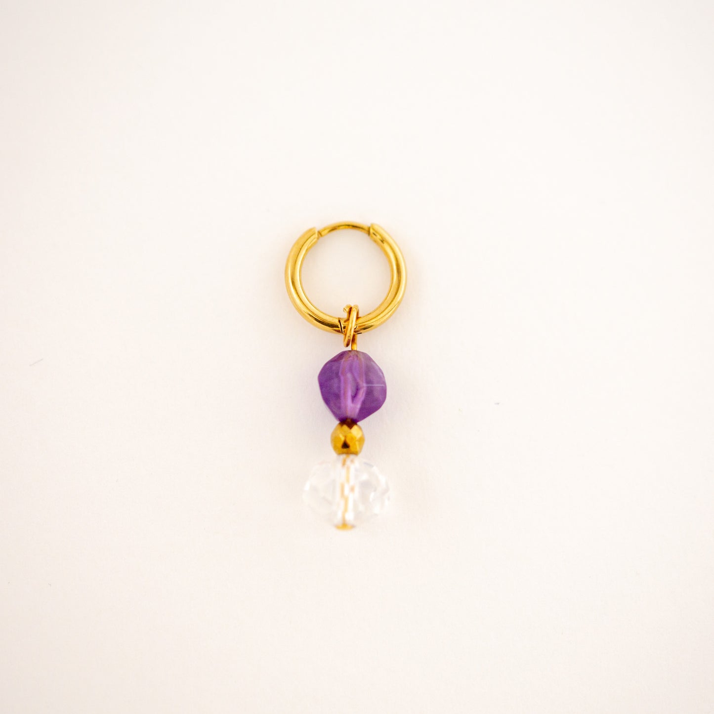 Boucle d'oreille Améthyste et Cristal de bohème