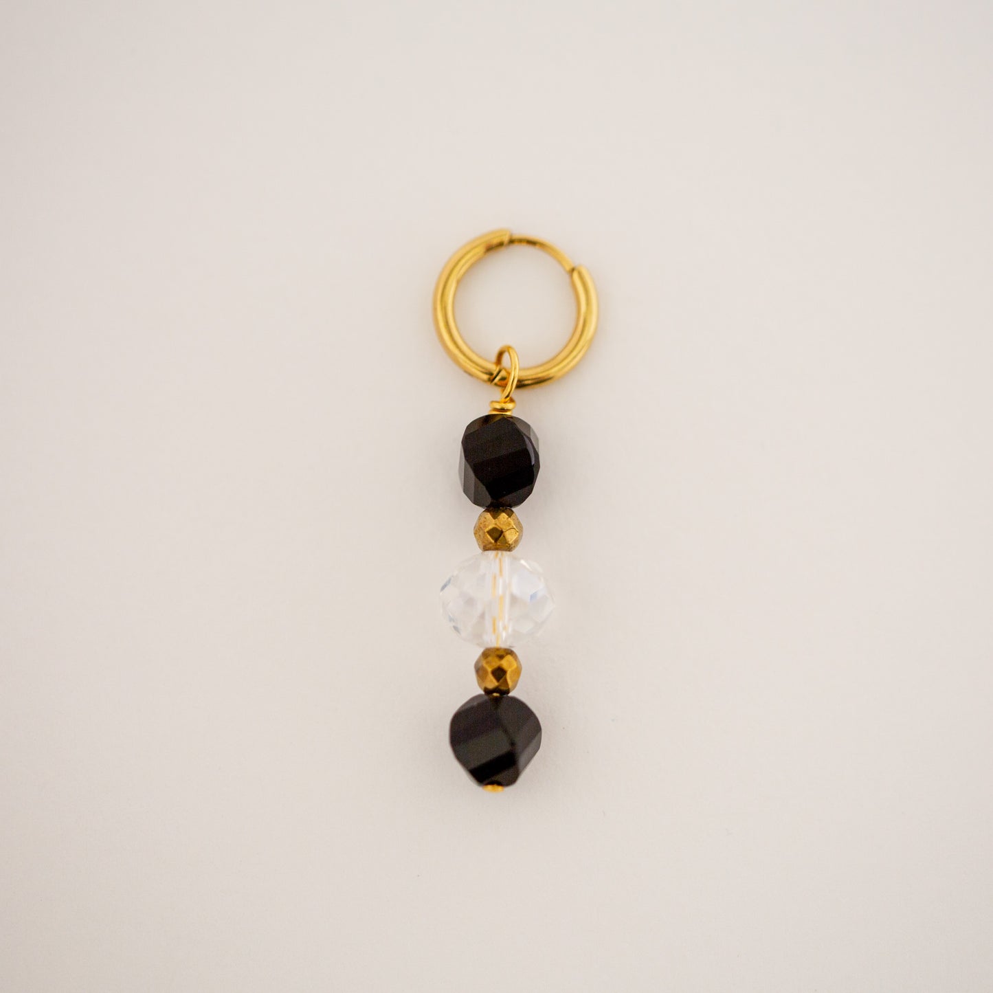 Boucle d'oreilles Pierre Onyx et Cristal de bohème