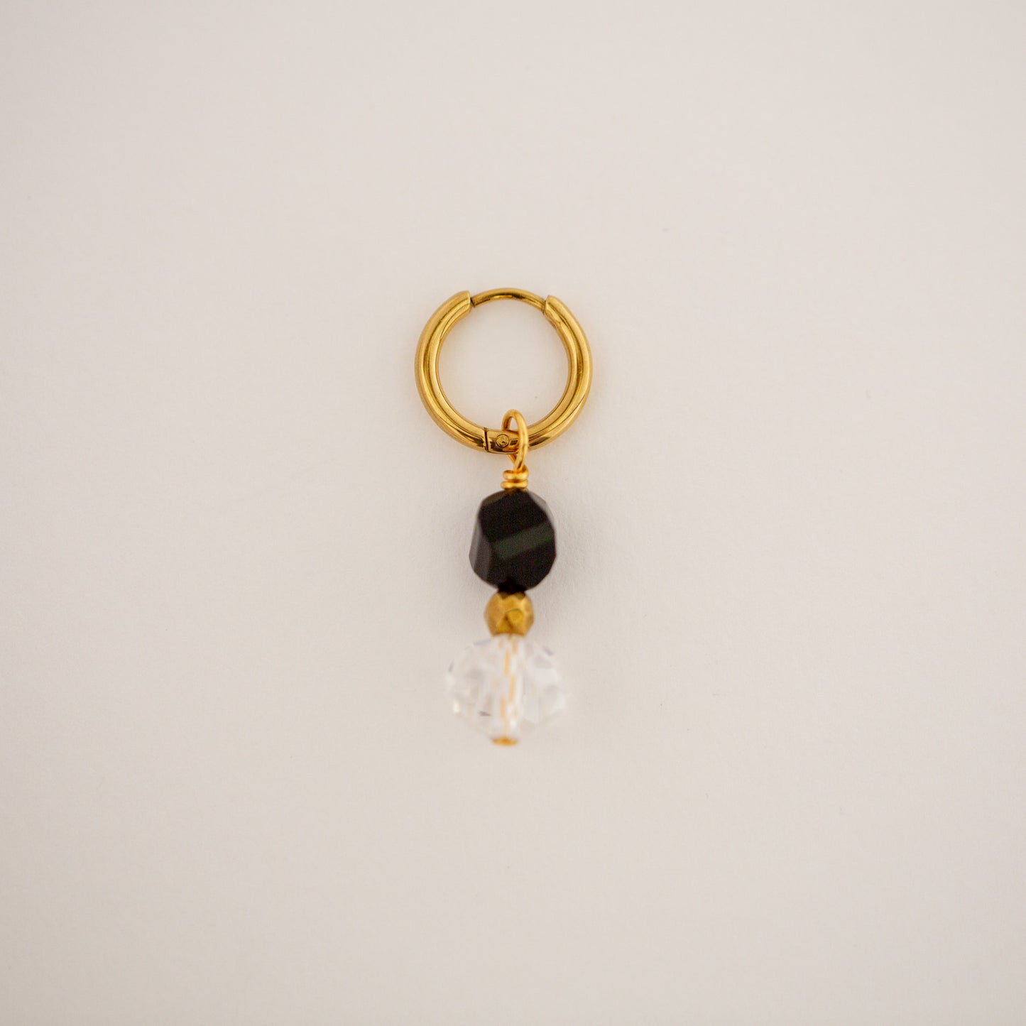 Boucle d'oreille Onyx et Cristal de bohème