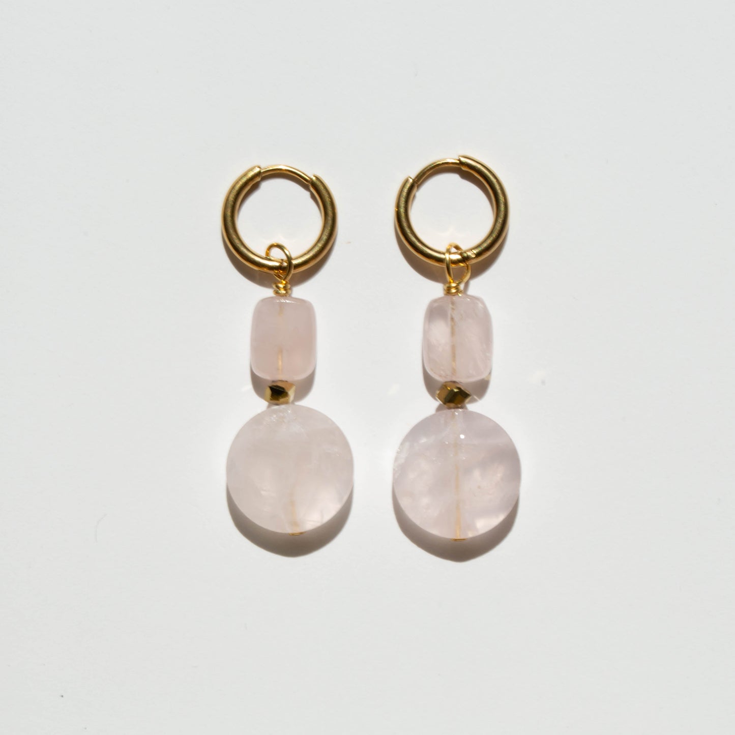 Boucles d'oreilles Pierre de quartz rose