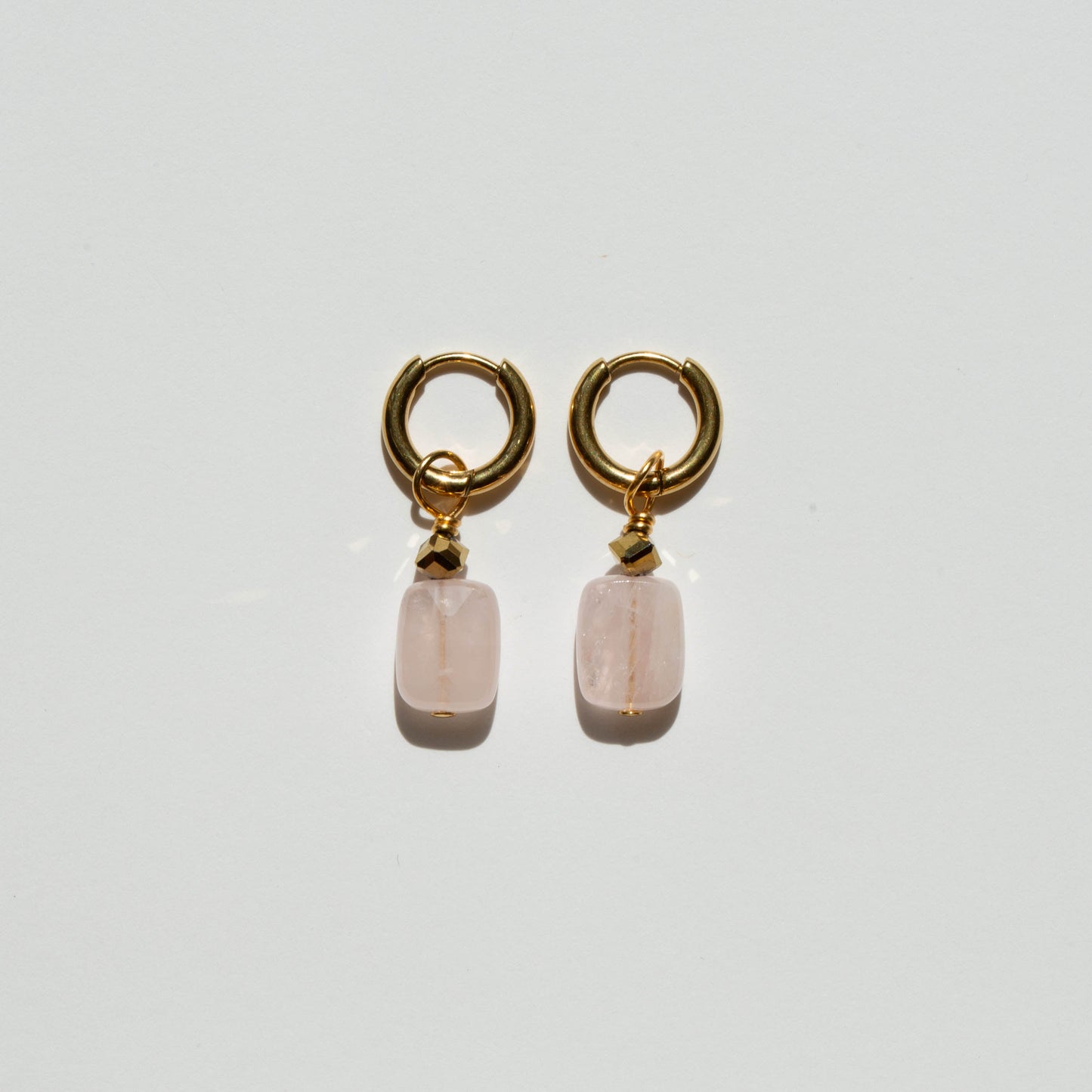 Boucles d'oreilles Pierre Quartz rose