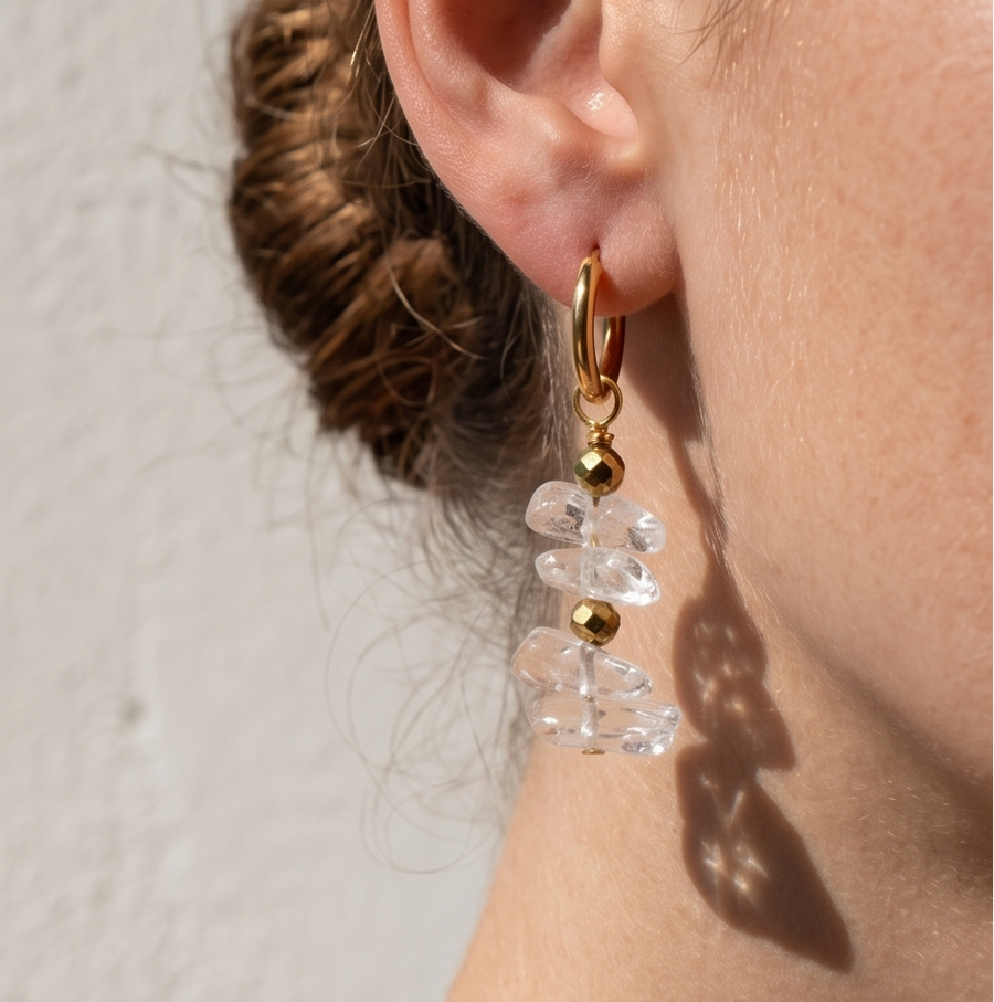 Rock Crystal Stone Earrings