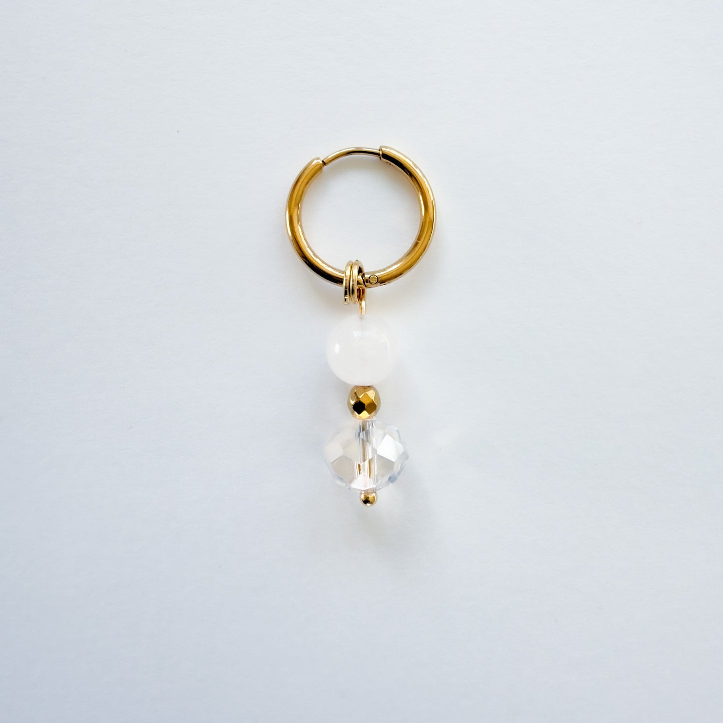Boucle d'oreille Pierre de Lune et Cristal de bohème