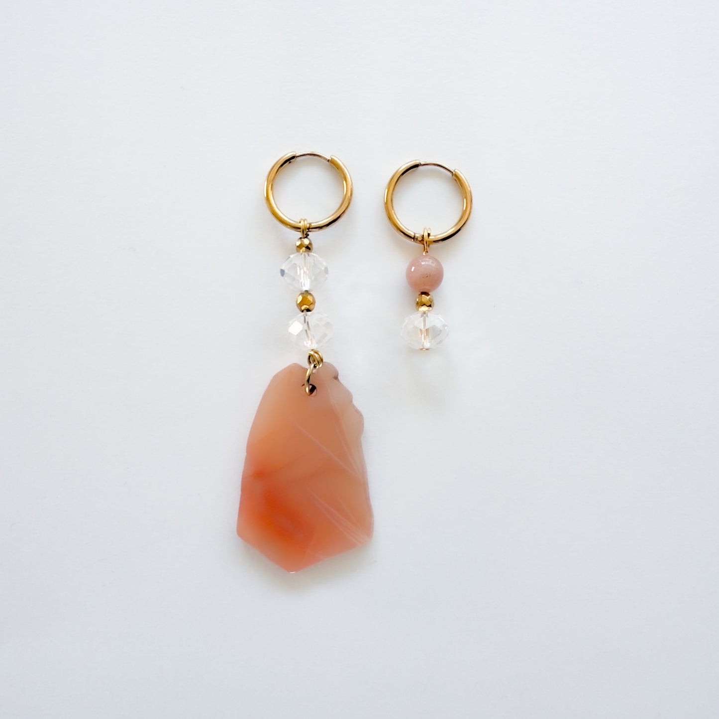 Boucles d'oreilles Pierre de Soleil et Cristal de bohème