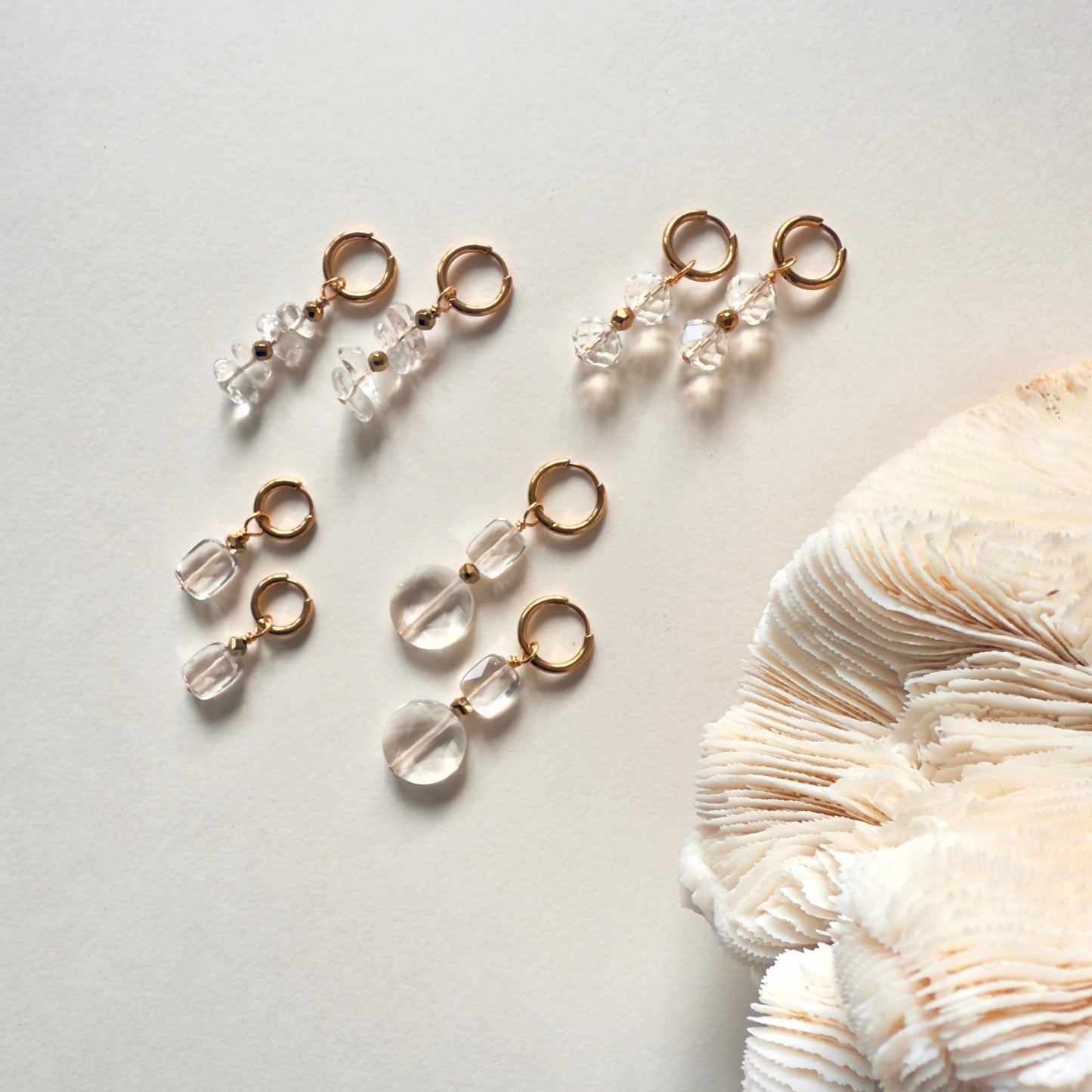 Boucles d'oreilles Pierre de crital de roche