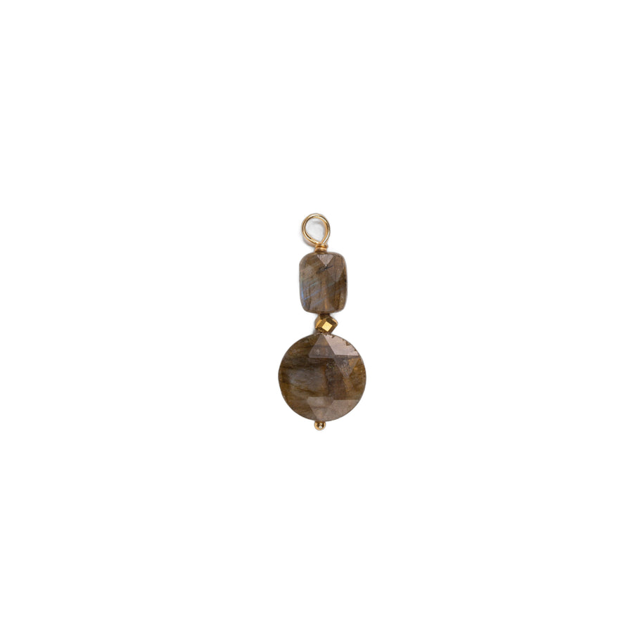 Amuletos de piedra redonda cincelada y piedra rectangular - Labradorita