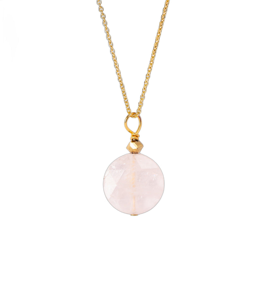 Collier avec Pendentif Pierre de quartz rose