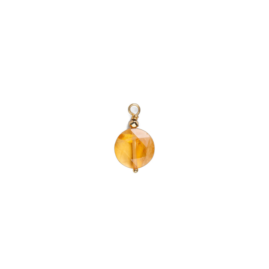 Charms pierre ronde ciselée - Citrine