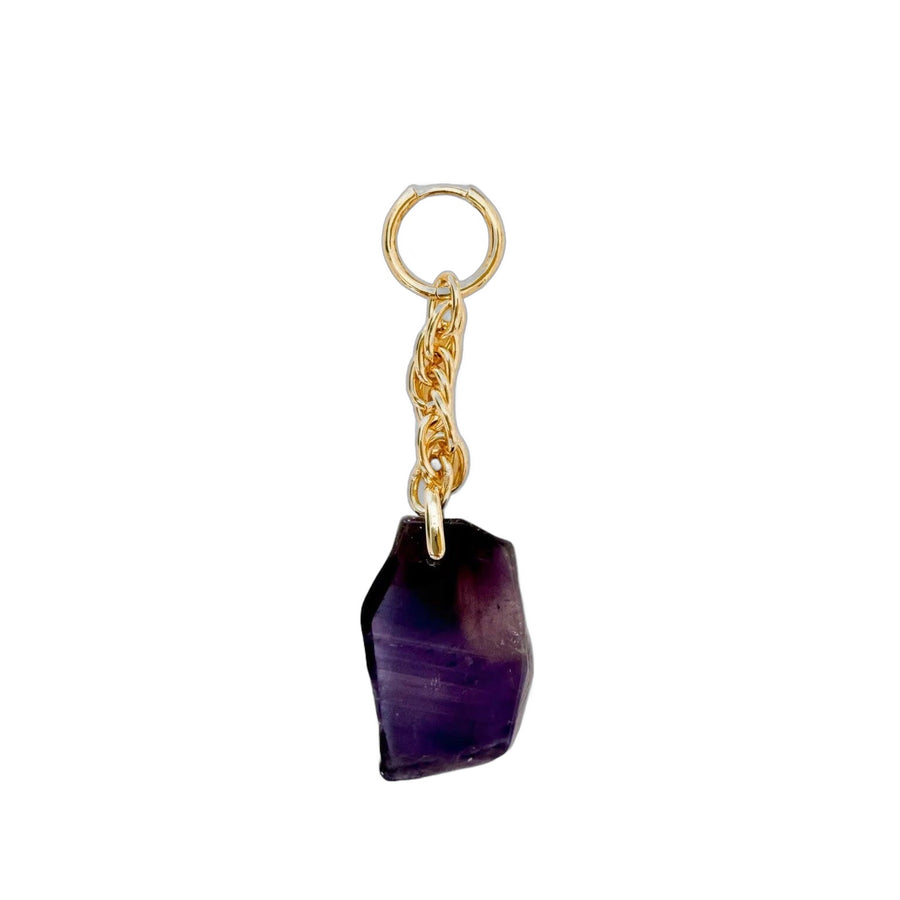 Pendientes de amatista y cadena de oro