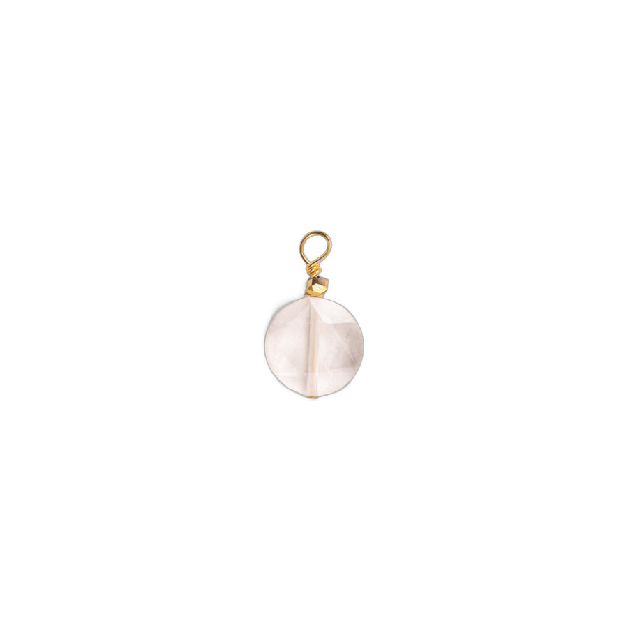 Charms pierre ronde ciselée - Cristal de Roche