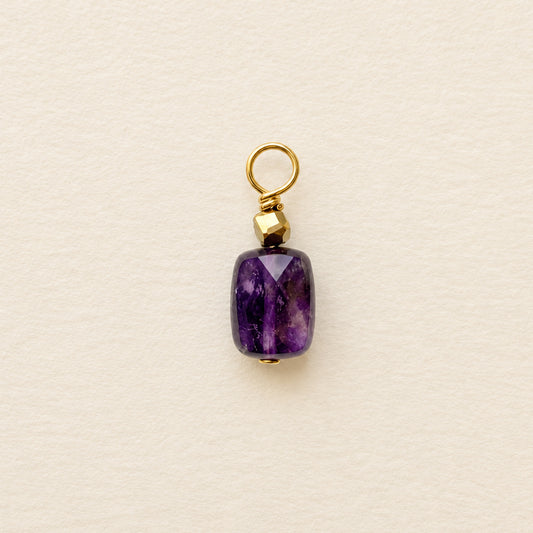 Charm améthyste, rectangle facetté — RÉALISE Paris