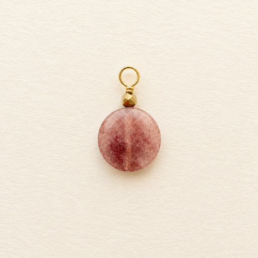 Charm quartz fraise — grande ronde plate