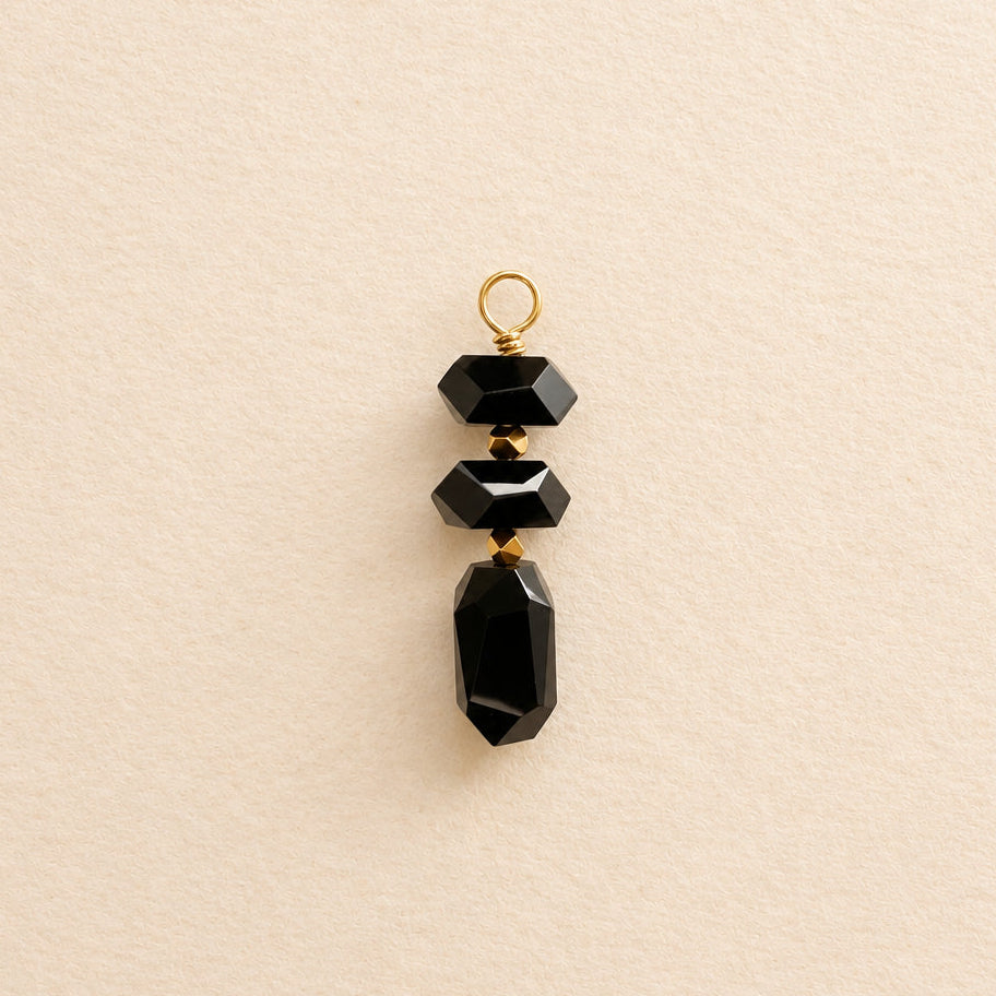 Charm onyx, empilé rondelles & nugget — RÉALISE Paris