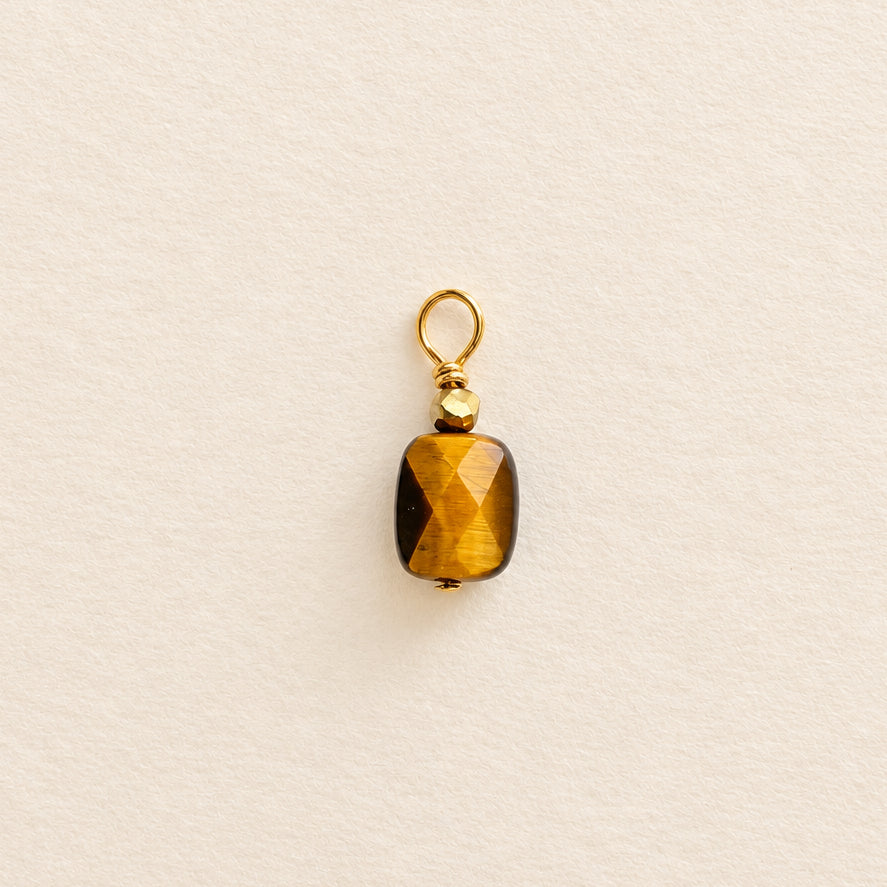 Charm œil de tigre, rectangle facetté — RÉALISE Paris