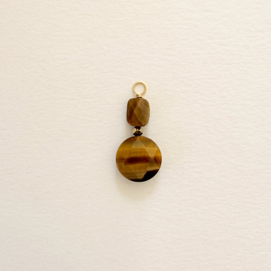 Charm œil de tigre, double ronde plate & rectangle — RÉALISE Paris