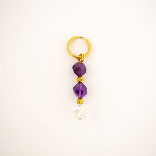 Boucle d'oreille Améthyste et Cristal de bohème