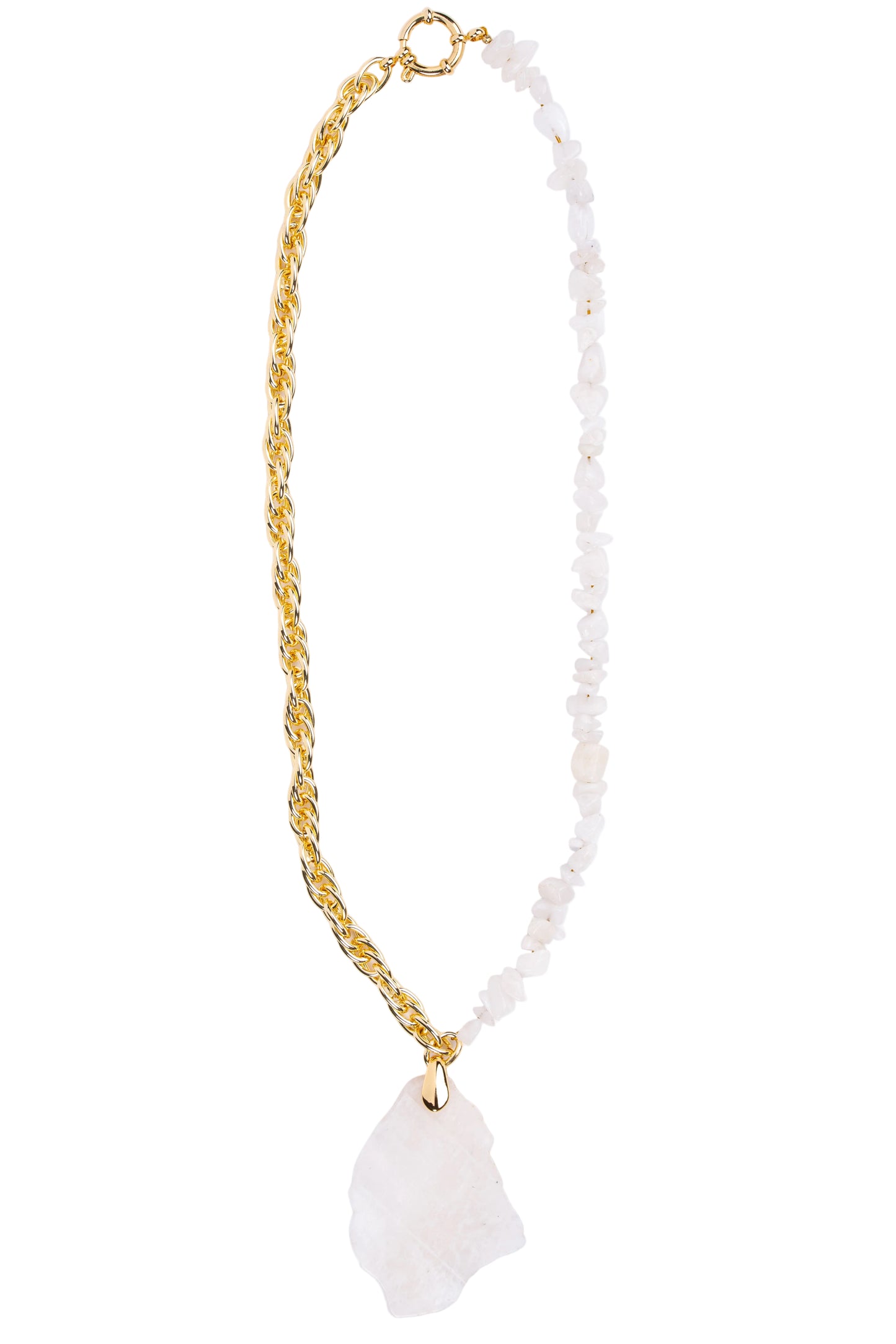 Collier pierre de lune naturelle – Chaîne plaquée or fin