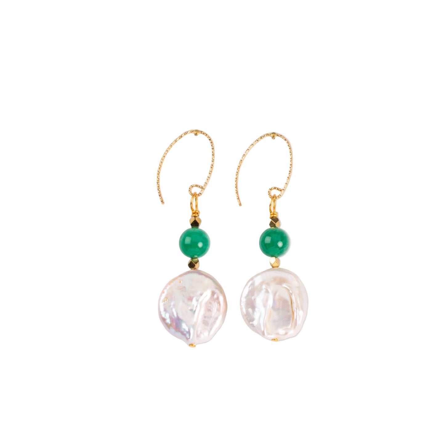 Boucles d'oreilles Perle d'eau douce irrégulière et Agate