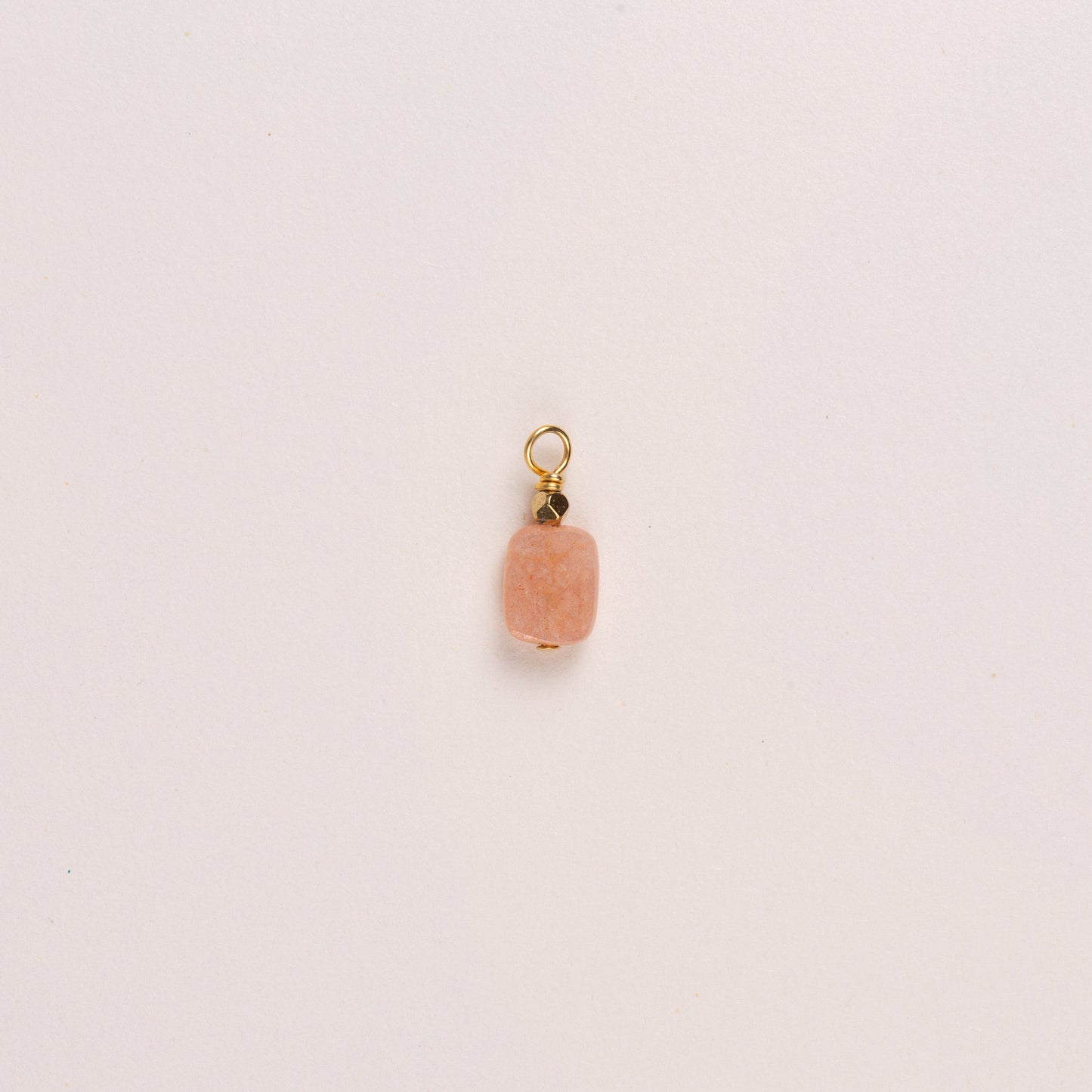 Charms pierre rectangulaire - Quartz fraise