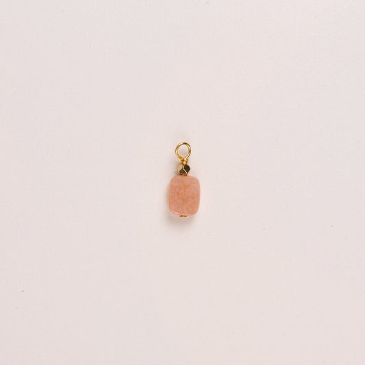 Charms pierre rectangulaire - Quartz fraise