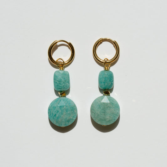 Boucles d'oreilles Pierre Amazonite