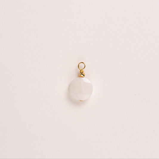 Charms pierre ronde ciselée - Pierre de Lune