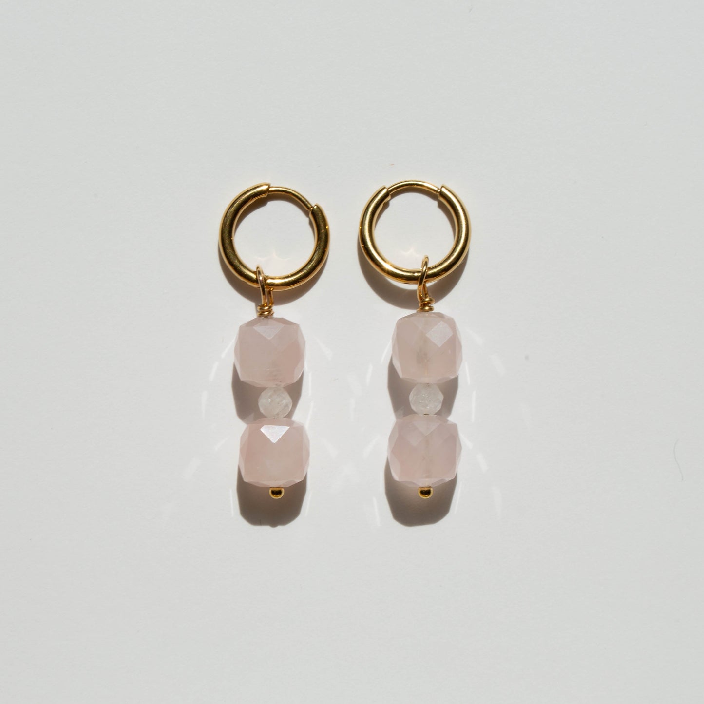 Boucles d'oreilles Quartz rose