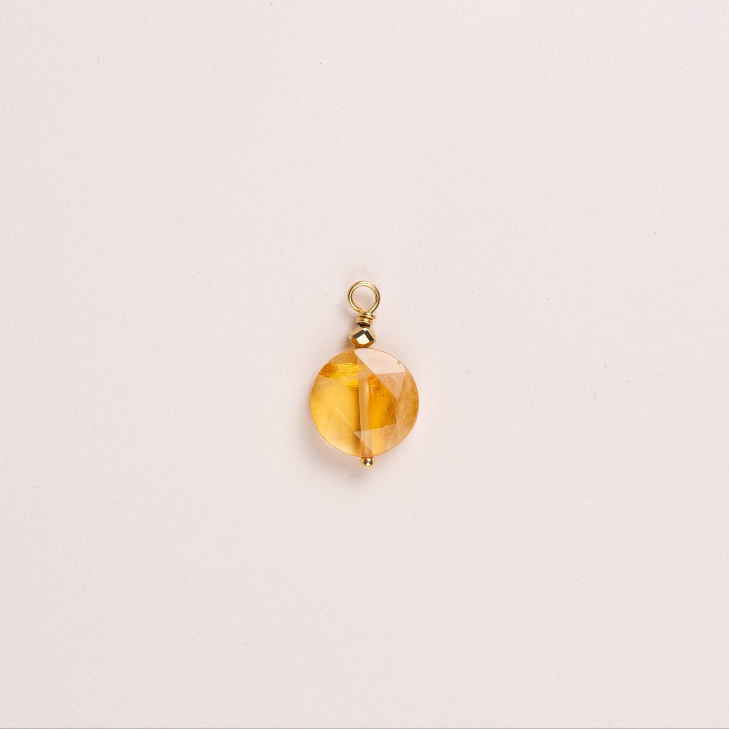 Charms pierre ronde ciselée - Citrine