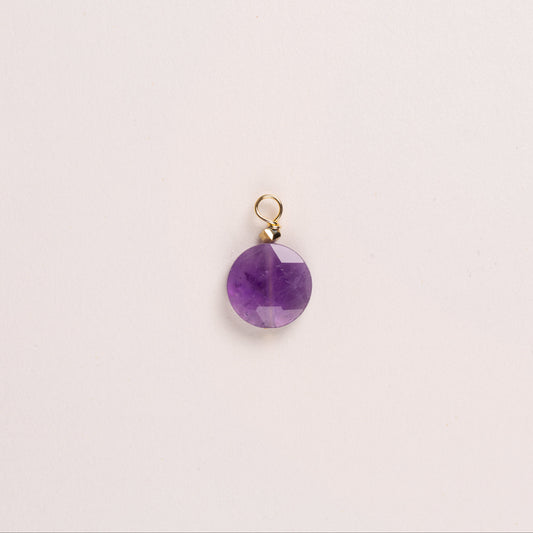 Charms pierre ronde ciselée - Améthyste