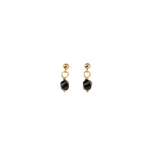 Clous d’Oreilles Plaqués Or – Onyx