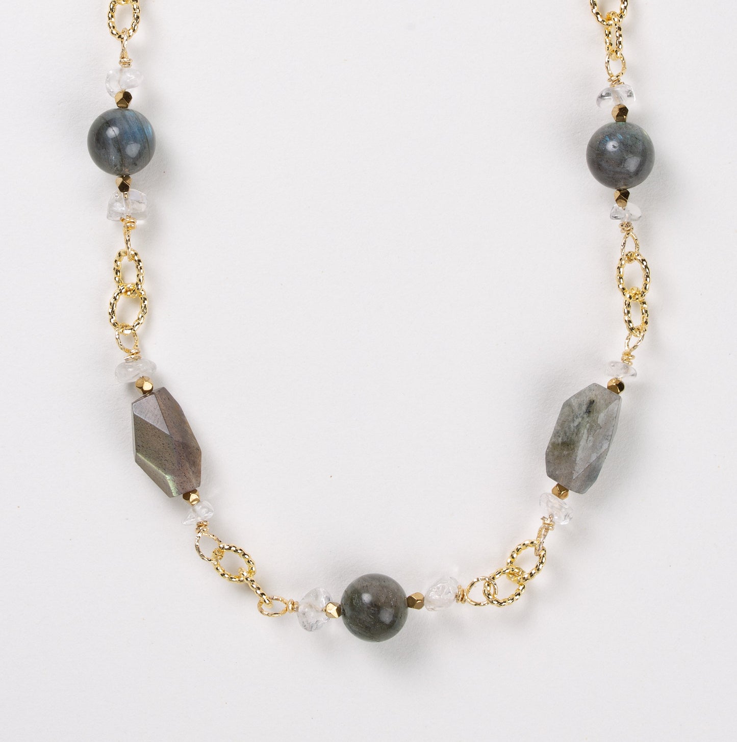 Collier Chaîne Plaquée Or – Pierre de Labradorite