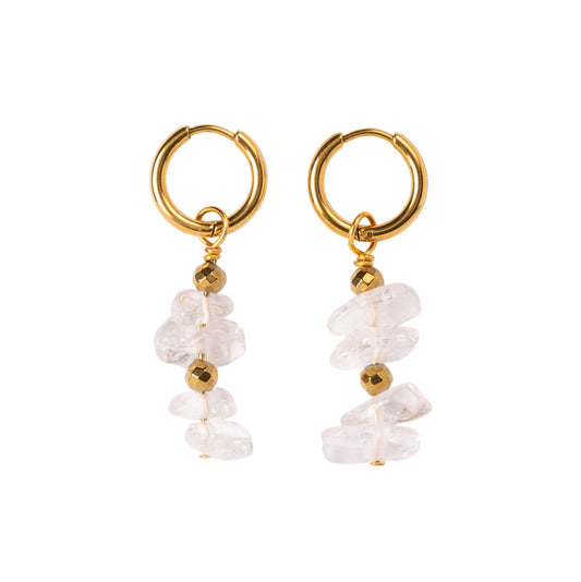 Boucles d'oreilles Pierre de cristal de roche