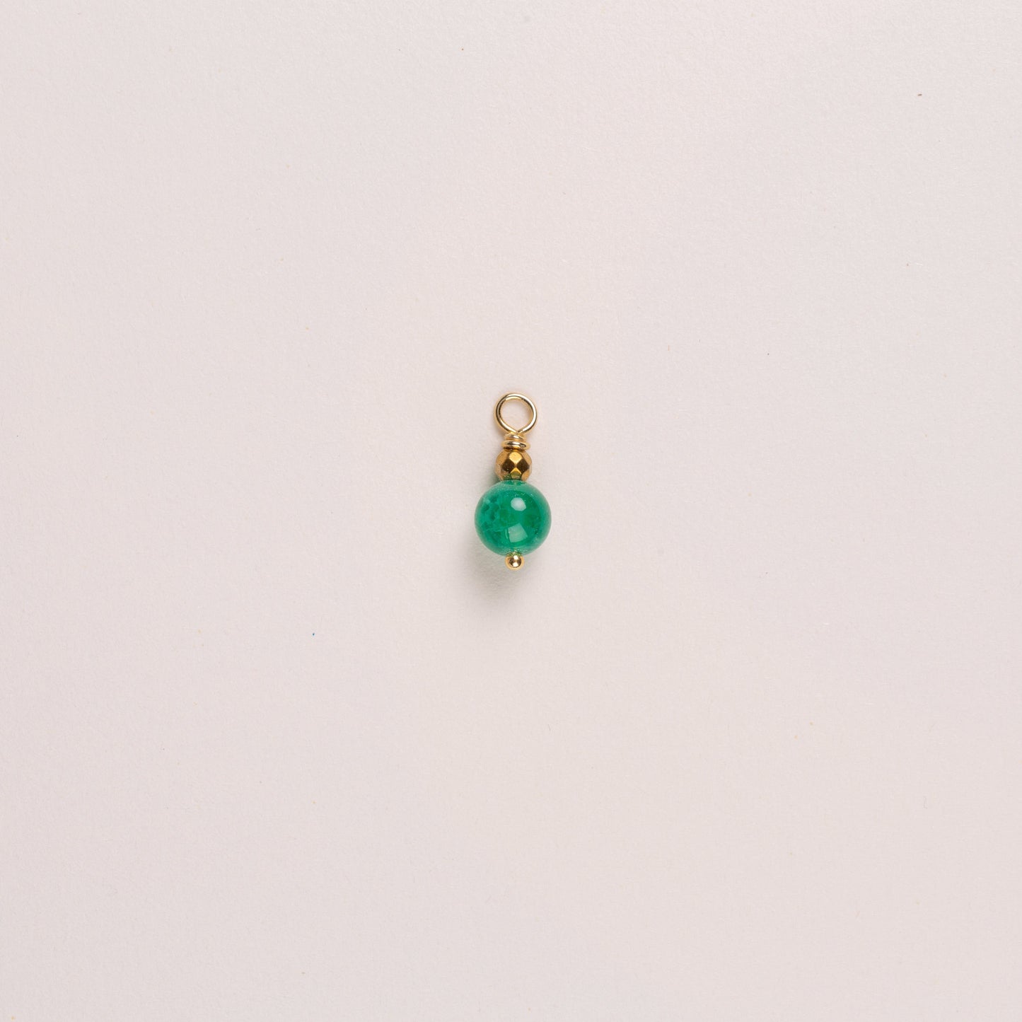 Charms pierre ronde - Agate verte