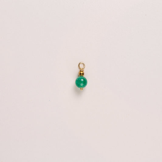 Charms pierre ronde - Agate verte