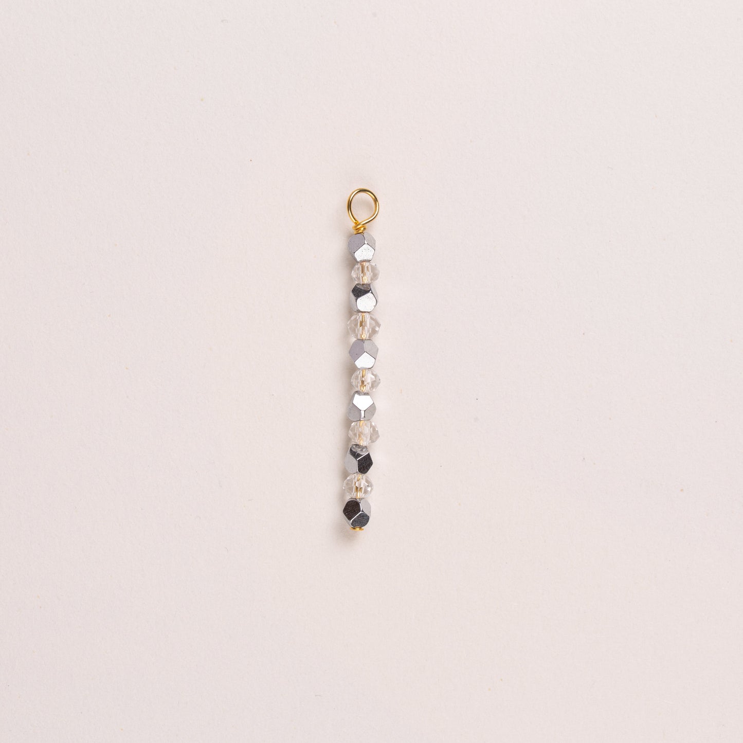 Charms hématites & perles - Cristal de Bohème