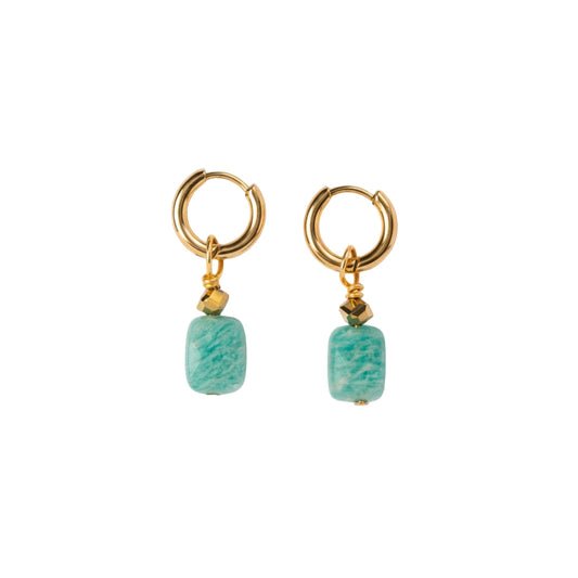Boucles d'oreilles Pierre Amazonite