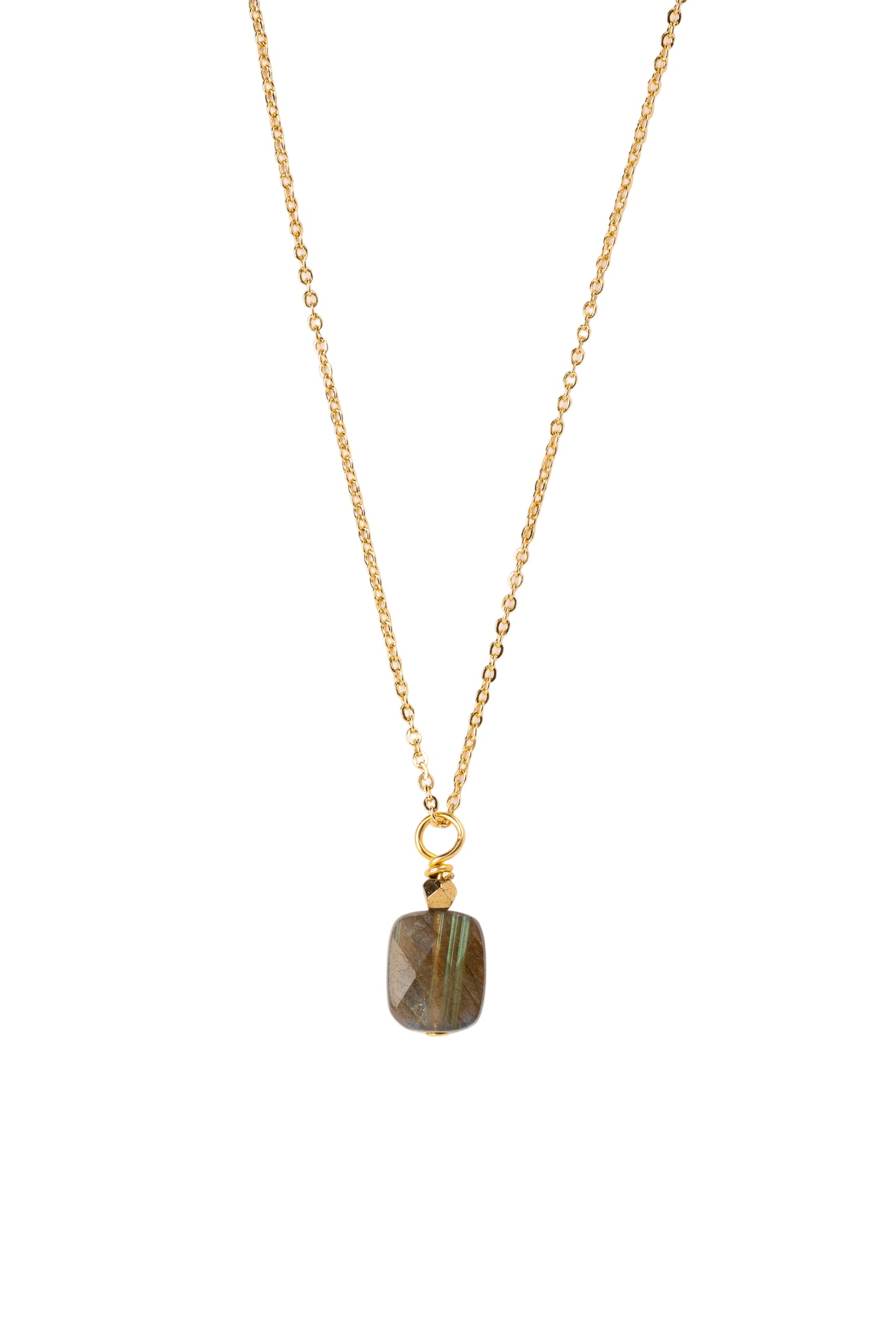 Collier avec pierre de labradorite naturelle