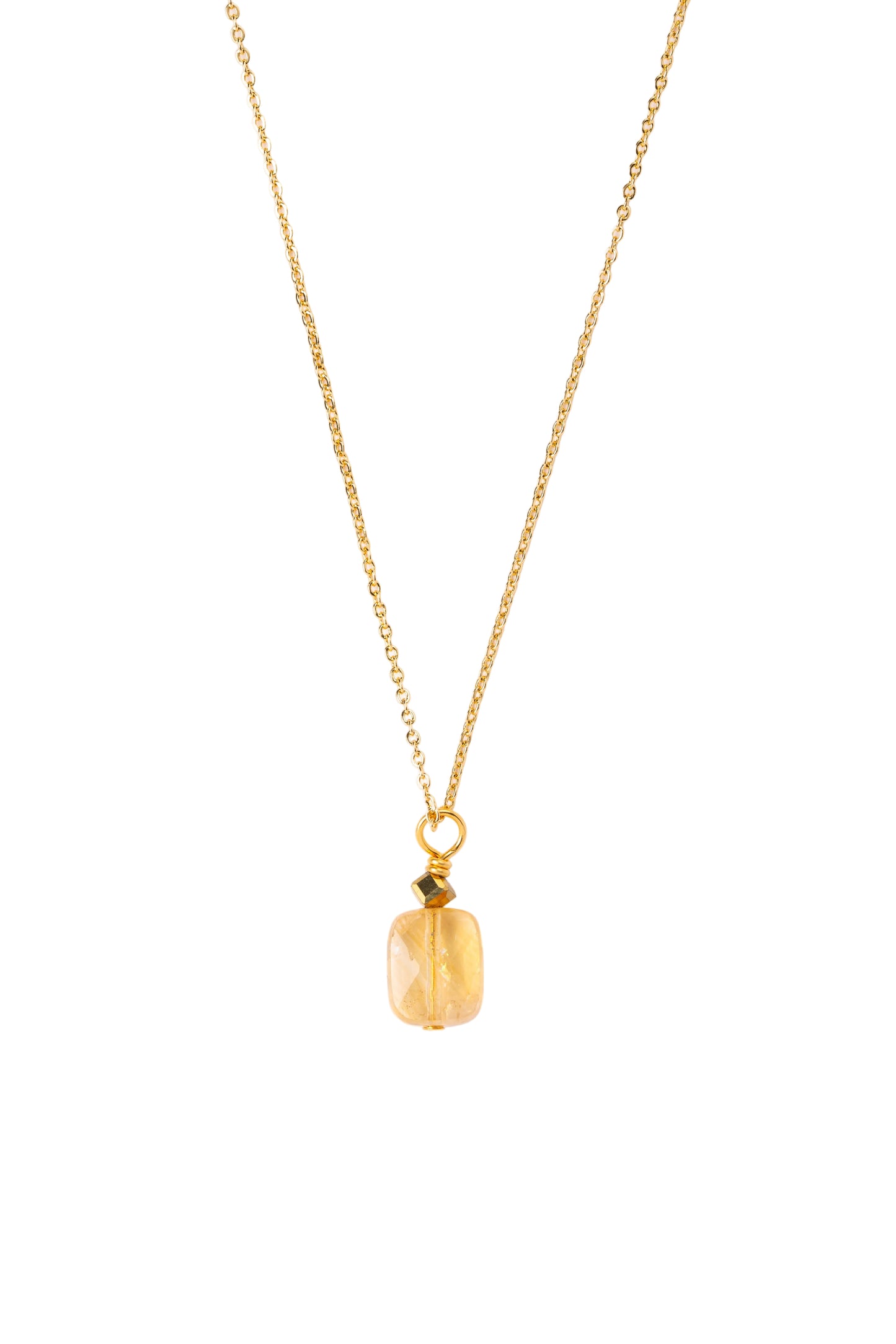 Collier avec pierre de citrine naturelle