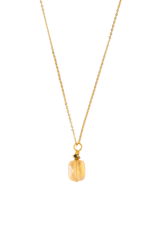Collier avec pierre de citrine naturelle
