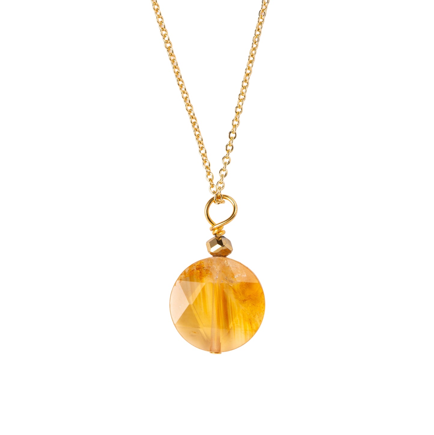 Collier avec Pendentif Pierre de Citrine