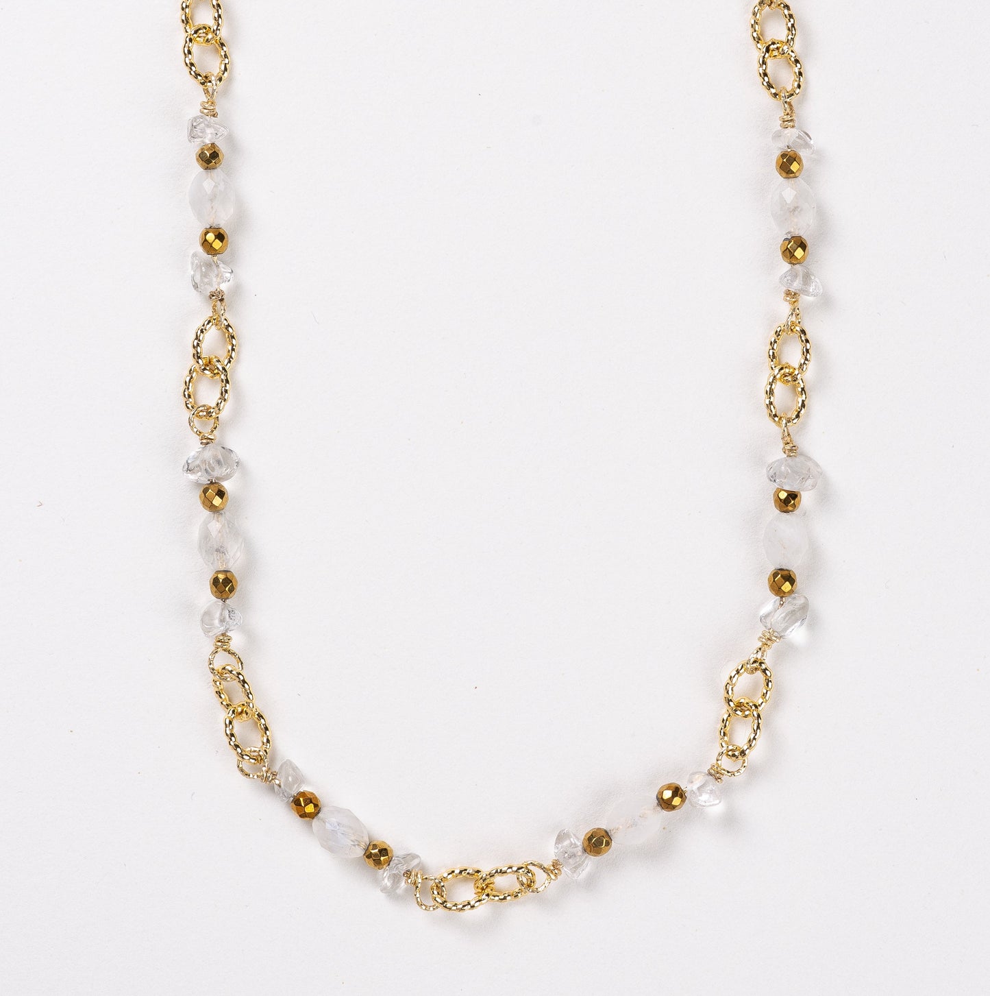 Collier Chaîne Plaquée Or – Pierre fine de Pierre de lune