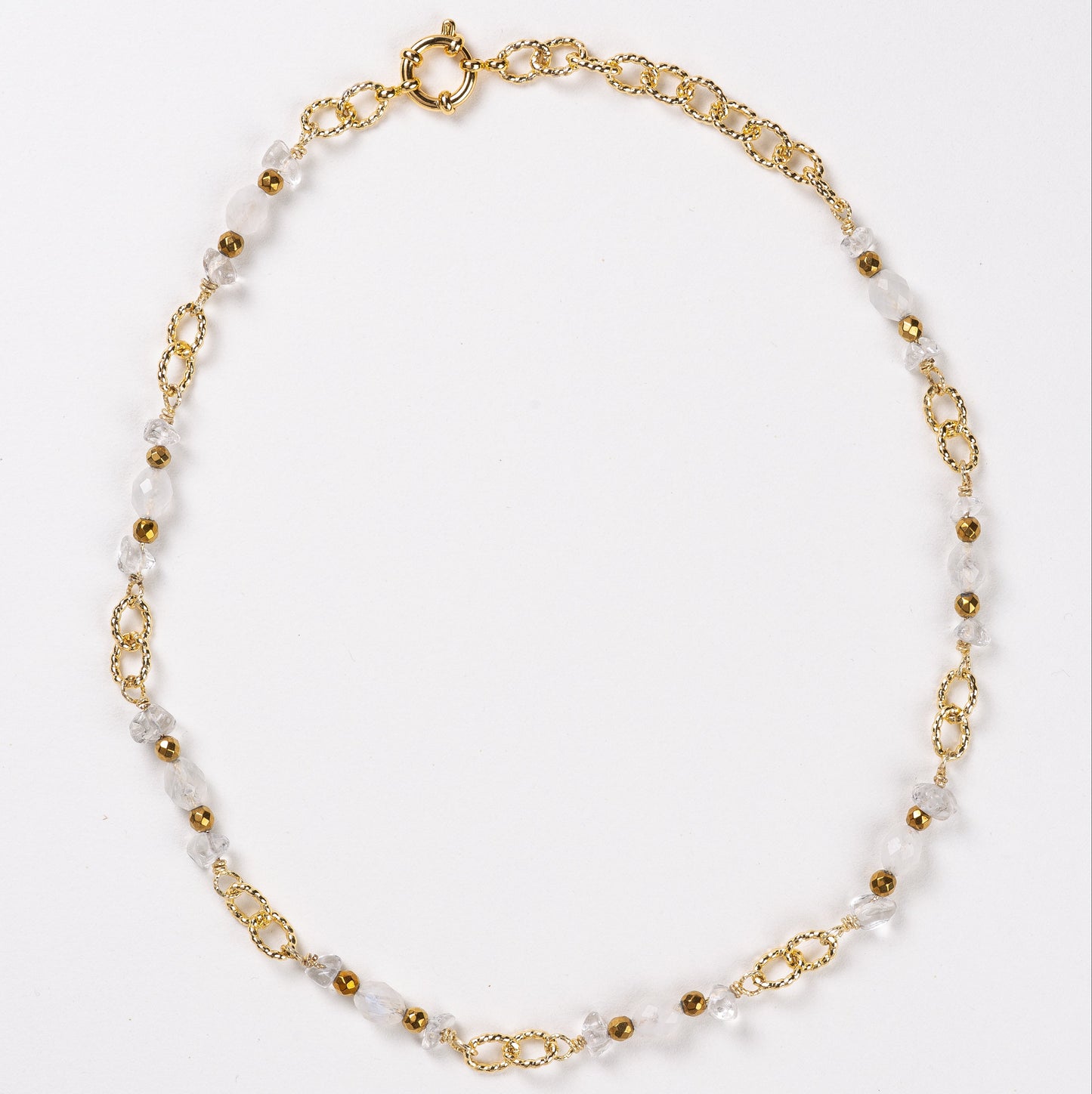 Collier Chaîne Plaquée Or – Pierre fine de Pierre de lune
