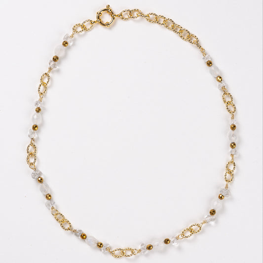 Collier Chaîne Plaquée Or – Pierre fine de Pierre de lune