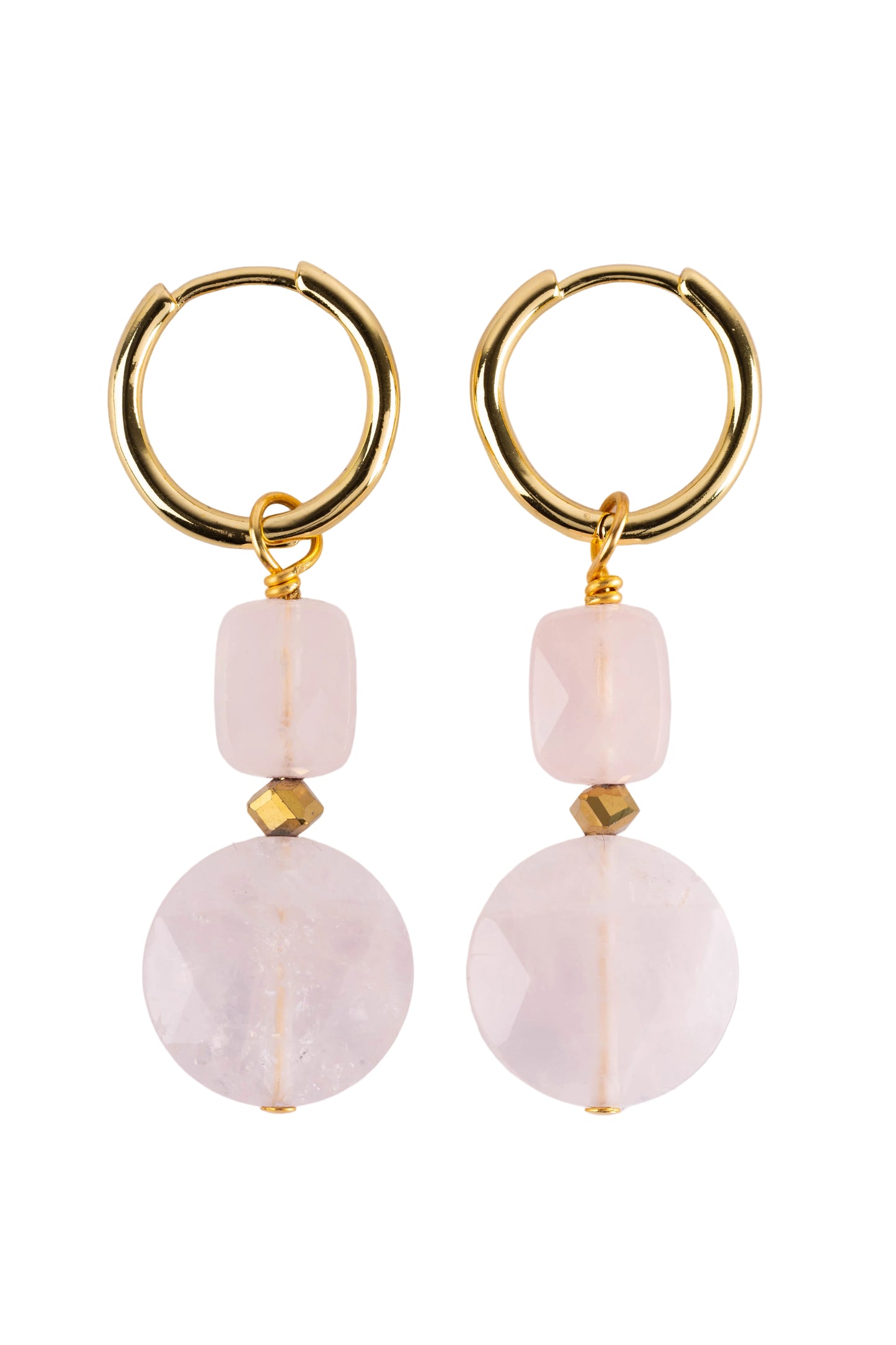 Boucles d'oreilles Pierre de quartz rose