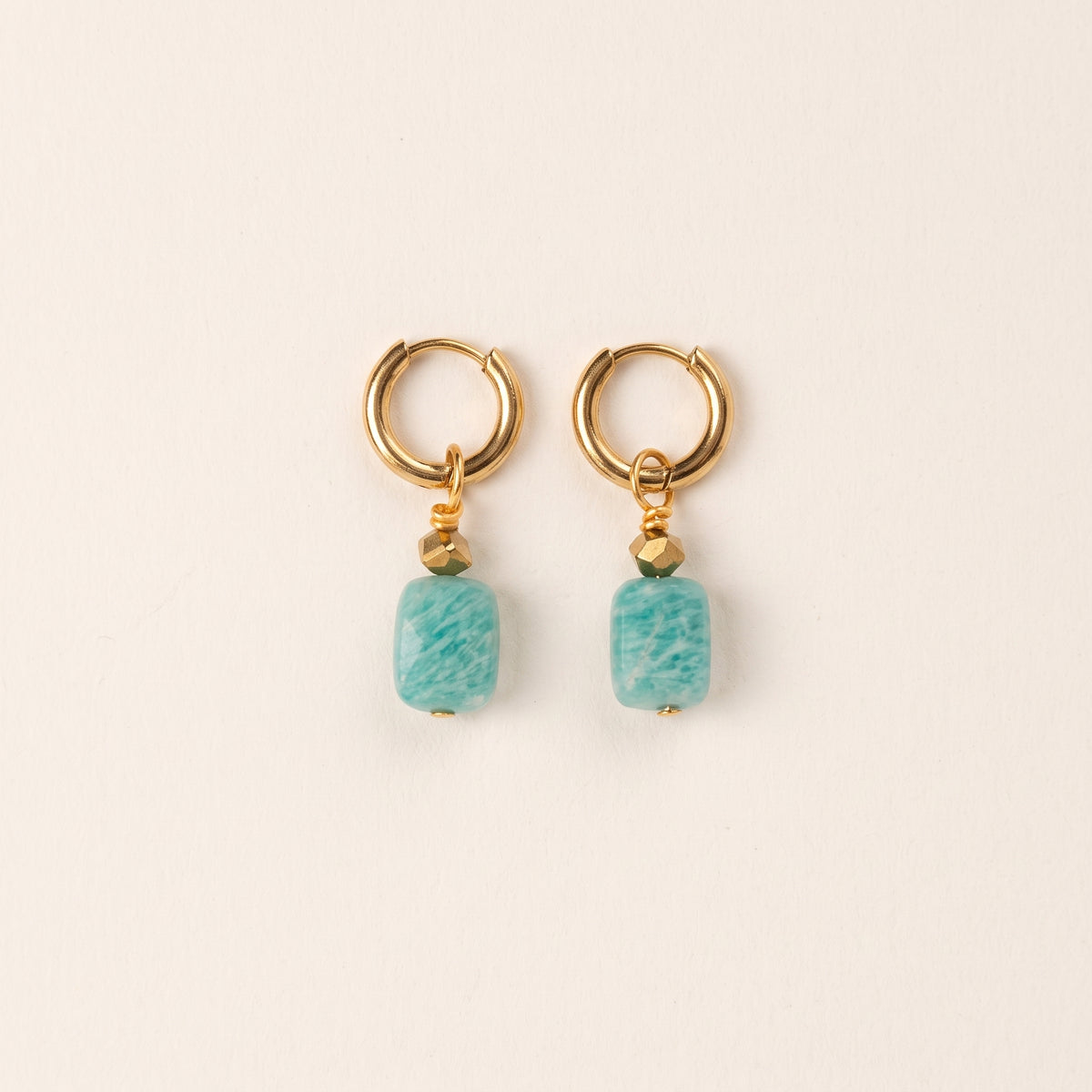Boucles d'oreilles amazonite — petites 2,8 cm