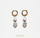 Boucles d'oreilles Pierre de Lune et Cristal de bohème – Petite