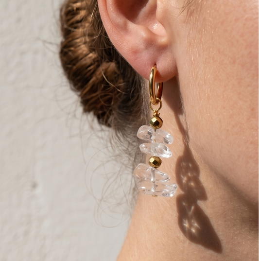 Boucles d'oreilles Pierre de cristal de roche