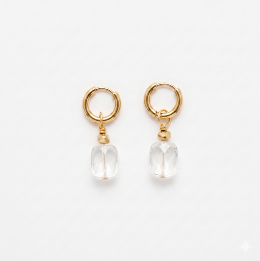 Boucles d'oreilles Pierre de crital de roche