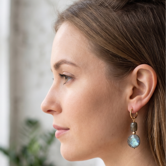 Boucles d'oreilles Pierre de Labradorite