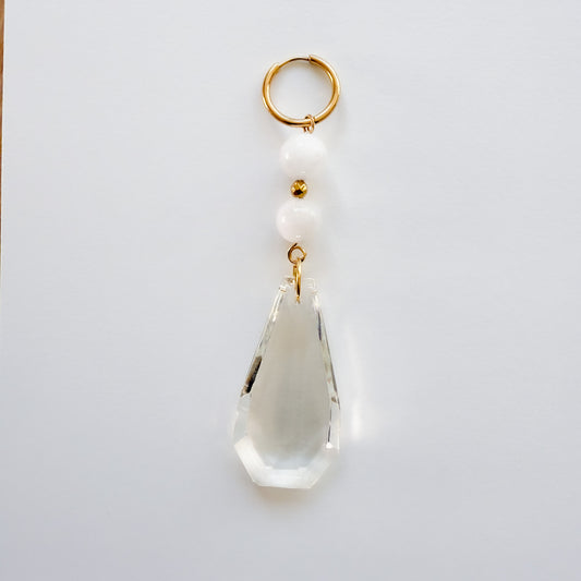 Boucle d'oreille Pierre de Lune et Cristal de bohème